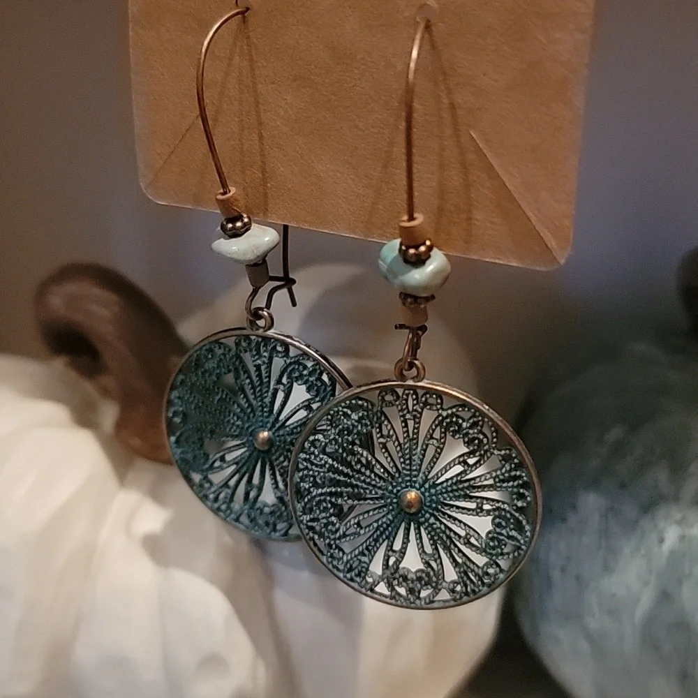 Boho Earrings, Blue
